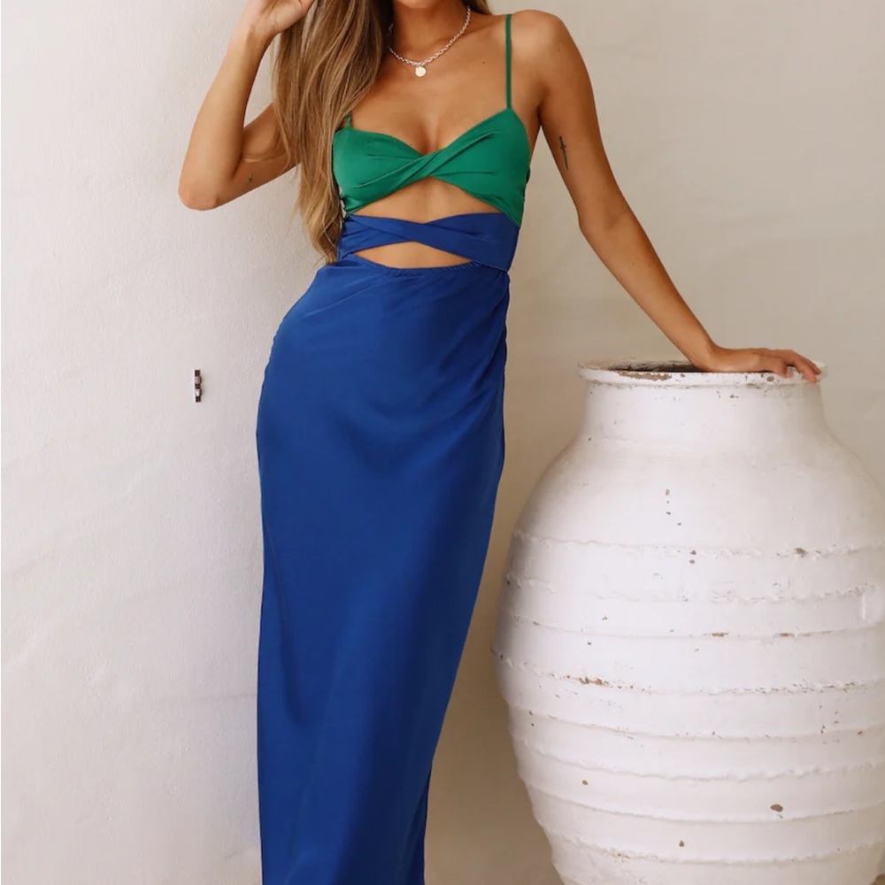 SPLIT THINKING MAXI DRESS ROYAL BLUE